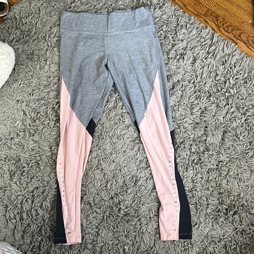 Victoria secret pink leggings grey and light pink size medium